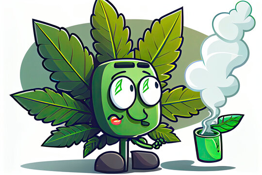 recommend clip art: Marijuana Leaf Cartoon Characters. On White Background