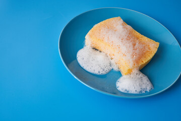 cleaning home concept. small brush, detergents and cleaning accessories