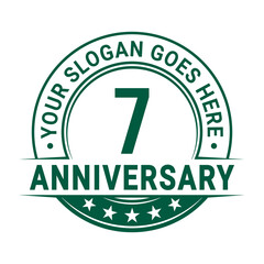 7 years anniversary logo design template. Vector illustration.