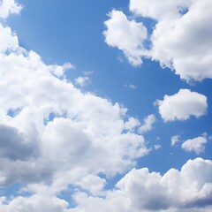 Naklejka na ściany i meble Blue sky with clouds. Bright sky. Generative AI. 