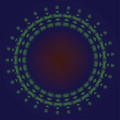 Round frame with a pattern. Vector file for designs.