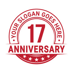 17 years anniversary logo design template. Vector illustration.
