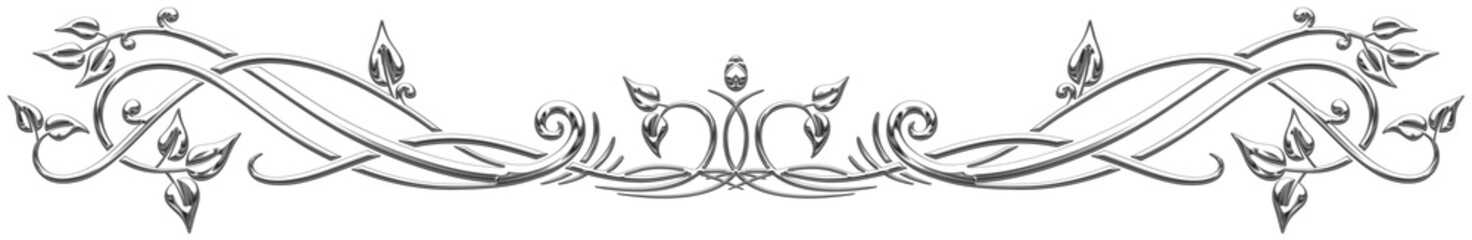 Ornamental Art Deco silver border with leaves. Art Deco style vector illustration with silhouettes of leaves creating a border