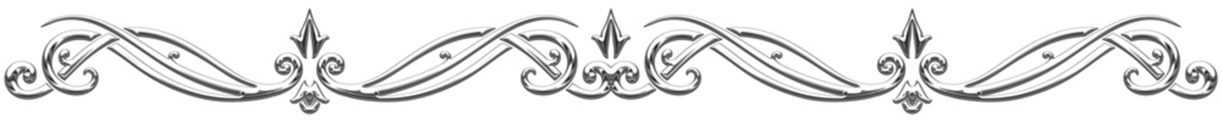 Obraz premium Silver text divider in Art Deco style. Art Deco style vector illustration with interlocking lines creating a border