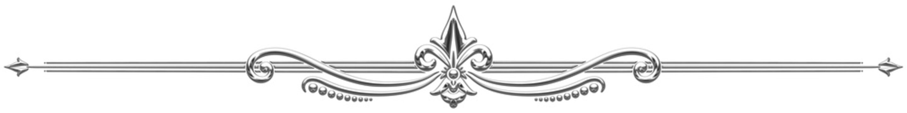 Ornamental Art Deco silver border. Art Deco style vector illustration with interlocking lines creating a border