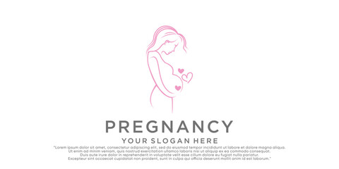 Vector mom and baby logo design vector with creative unique concept Premium Vector