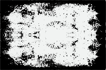 square frame with Grunge black ink ornament around the edges, white background in vector EPS format.