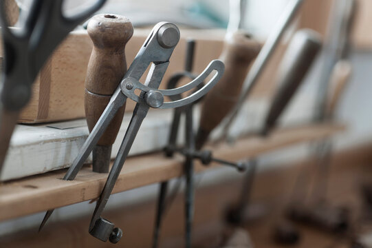 Assortment of work tools in workshop, Bavaria, Germany