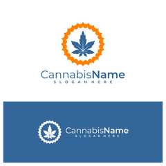 Cannabis Sun logo vector template. Creative Cannabis logo design concepts