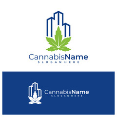 City Cannabis logo vector template. Creative Cannabis logo design concepts