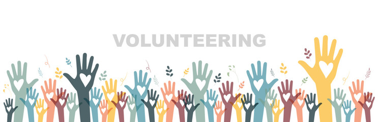 Fototapeta premium Volunteering banner.