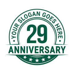 29 years anniversary logo design template. Vector illustration.
