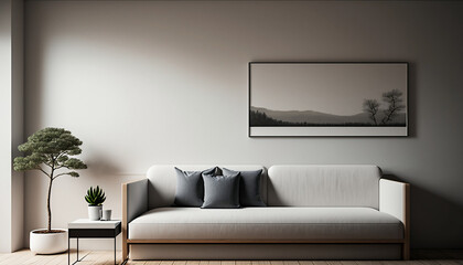 modern living room with sofa. generative ai