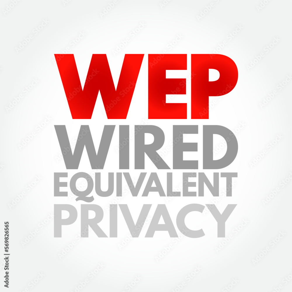Poster wep - wired equivalent privacy a security algorithm for 802.11 wireless networks, acronym text conce