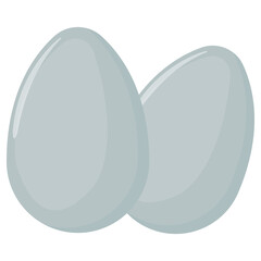 twin blue duck eggs isolated