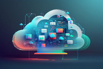 Cloud-native Apps and Cloud-native Internet Technologies - Conceptual Illustration Generative Ai
