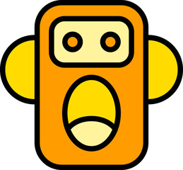 funny robot face avatar illustration