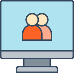 desktop computer and nature icon