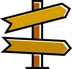 wooden street signpost and signage icon