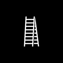 Ladder icon isolated on black background.