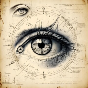fact sheet on human details, Davinci style, pen sketch, details