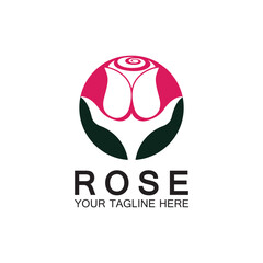 Rose logo flower vector icon illustration design