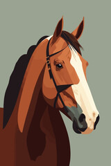 horse flat color illustration