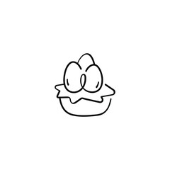 Egg in Nest Line Style Icon Design