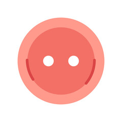 Fototapeta premium Vector clothing red button with two holes. Sewing button in flat design.