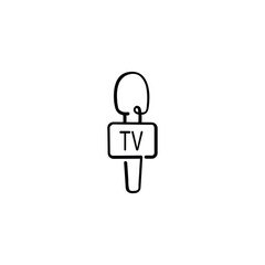 Reporter Mic Line Style Icon Design