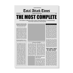 Newspaper headline. financial newspapers title page and daily journal. Newsprint brochure, print magazine column retro vector illustration. isolated on white background