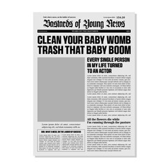 Realistic newspaper pages in vintage design with headers of different font vector illustration