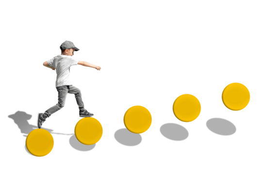 growth business concept. young businessman climbing the career ladder