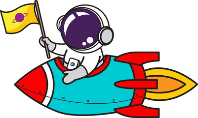 Cute Astronaut Cartoon , illustration, space galaxy