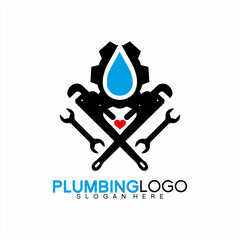 Unique plumbing mechanic logo design concept.