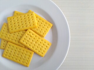 crackers on a plate