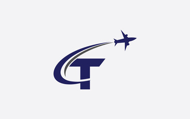 Tour and travel logo design, Airline agency symbol and aviation company monogram 