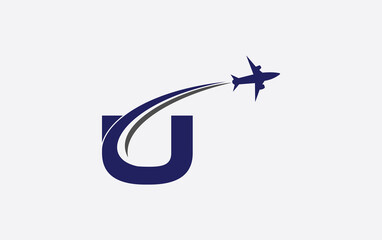 Tour and travel logo design, Airline agency symbol and aviation company monogram 