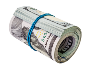 Stack of money dollars isolated. Financial concepts. png transparent