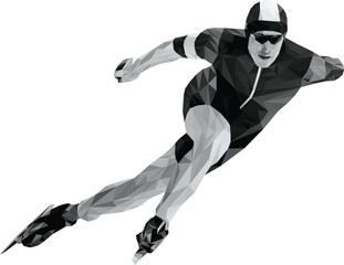 athlete skater in speed skating ltriangles vector © sports photos
