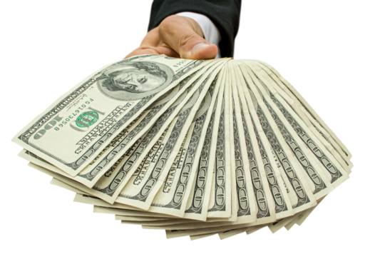 Money in the hand of the businessman. Business concept. png transparent - Powered by Adobe