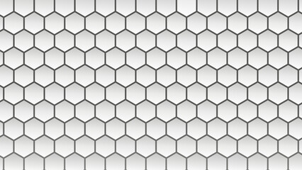 Abstract background of hexagon. White honeycomb with a gradient color. Isometric geometry. colorful hexagons background. Random displacement. Good background. Simply geometric pattern and Copy space.