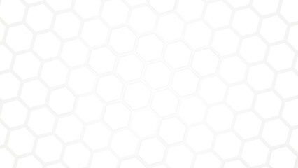 Fototapeta premium Modern bright white hexagon background. Seamless pattern with hexagonal. Panoramic Futuristic honeycomb mosaic white background.