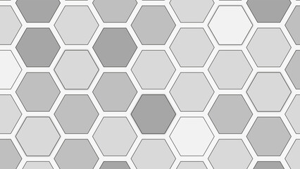 Abstract background of hexagon. White honeycomb with a gradient color. Isometric geometry. colorful hexagons background. Random displacement. Good background. Simply geometric pattern and Copy space.