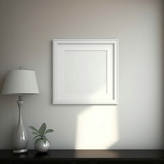 Wall Art Mock Up, Generative AI, Square Art, Blank