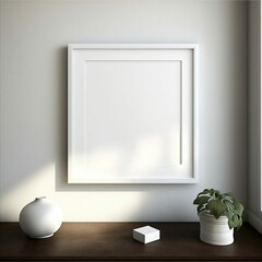 Wall Art Mock Up, Generative AI, Square Art, Blank