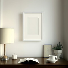 Wall Art Mock Up, Generative AI, Tall Art, Blank