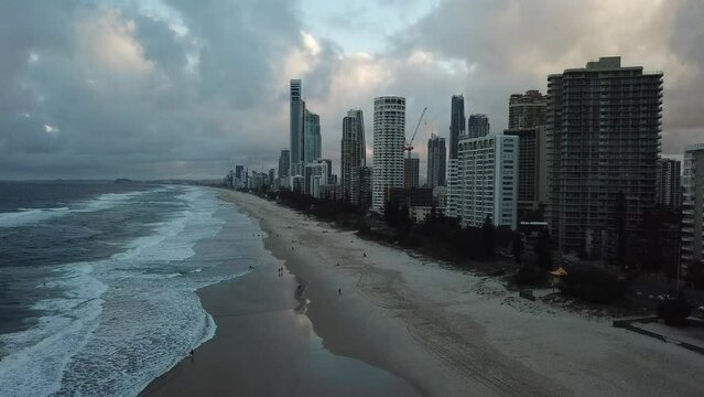 The famous beach near Gold Coast, Australia