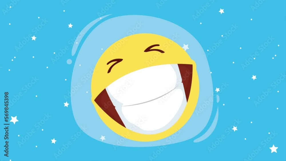 Sticker crazy emoticon face comic animation