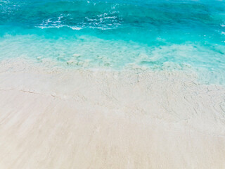 The tropical Summer with wave water as white sand beach background